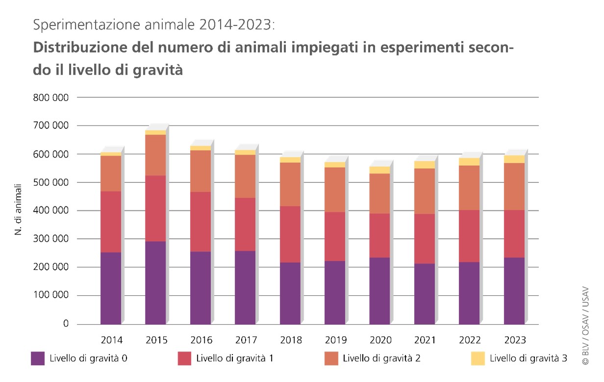 Entwicklung der Schweregrade 2 und 3 nach Anzahl eingesetzte Tiere.it